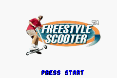 Freestyle Scooter title screen for GameBoy Advance